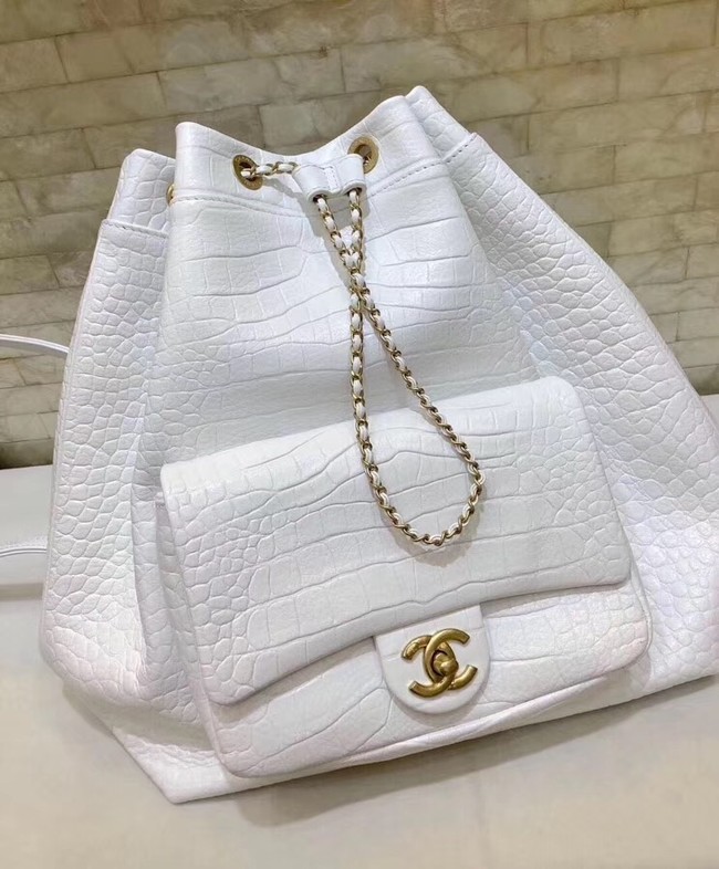 Chanel Original Leather Backpack AS0800 White