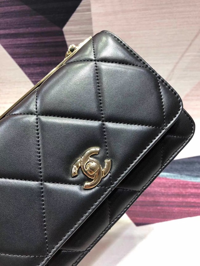 Chanel Original Leather Shoulder Bag Black A80982 Gold