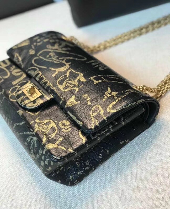 Chanel Original Leather Shoulder Bag Black AS1112 Gold