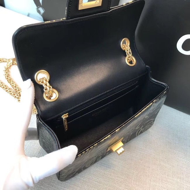 Chanel Original Leather Shoulder Bag Black AS1115 Gold