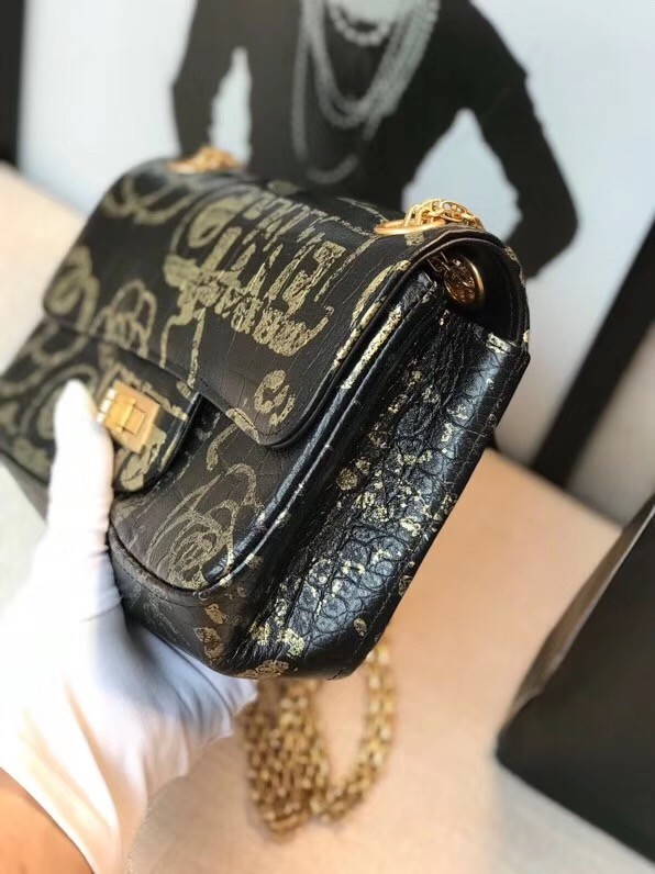 Chanel Original Leather Shoulder Bag Black AS1115 Gold