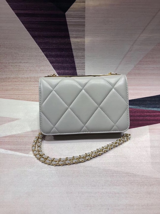 Chanel Original Leather Shoulder Bag Light Blue A80982 Gold