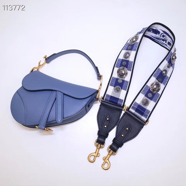 Dior Mini Saddle Bag Calfskin M0447 Blue