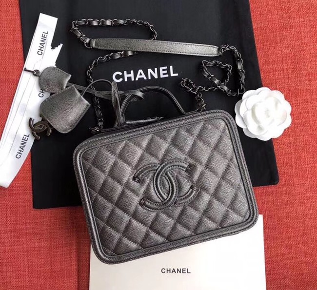 Chanel Original Leather Cosmetic Bag A93343 Black