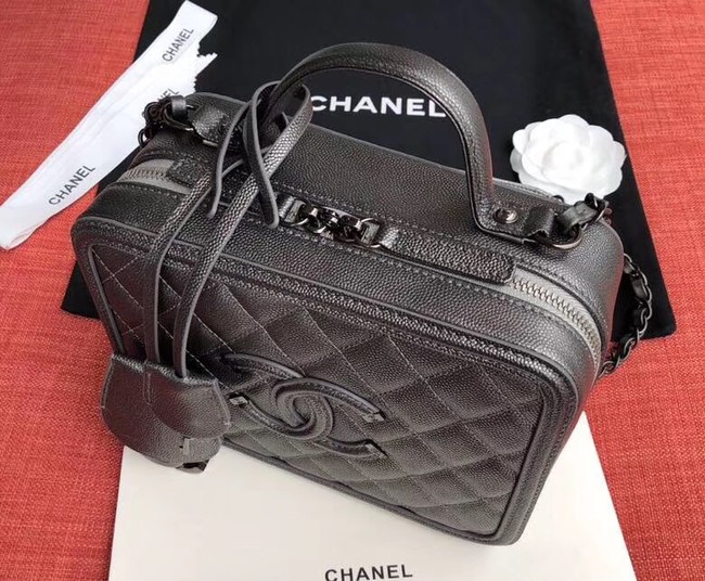 Chanel Original Leather Cosmetic Bag A93343 Black