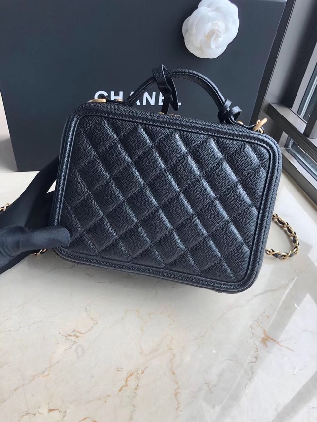 Chanel Original Leather Medium Cosmetic Bag 93443 Black