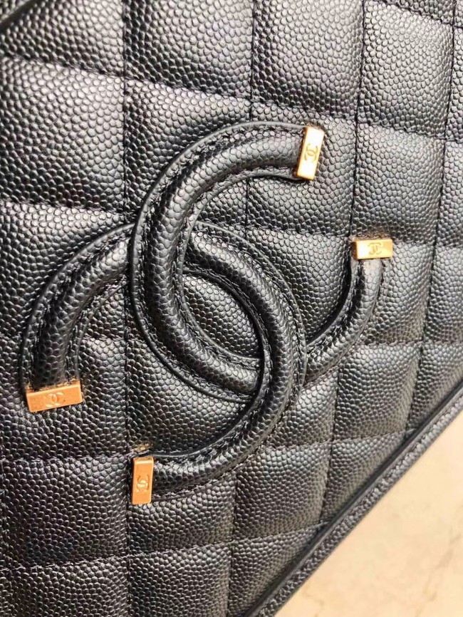 Chanel Original Leather Medium Cosmetic Bag 93443 Black