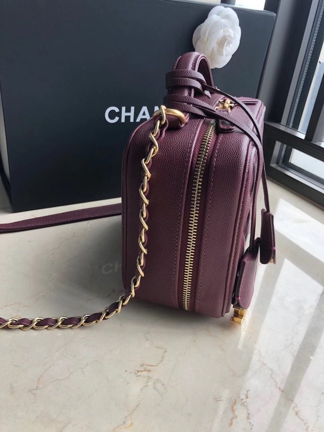 Chanel Original Leather Medium Cosmetic Bag 93443 Wine
