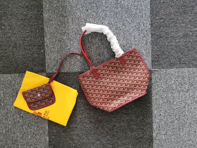 Goyard Calfskin Leather Mini Tote Bag 6782 Wine