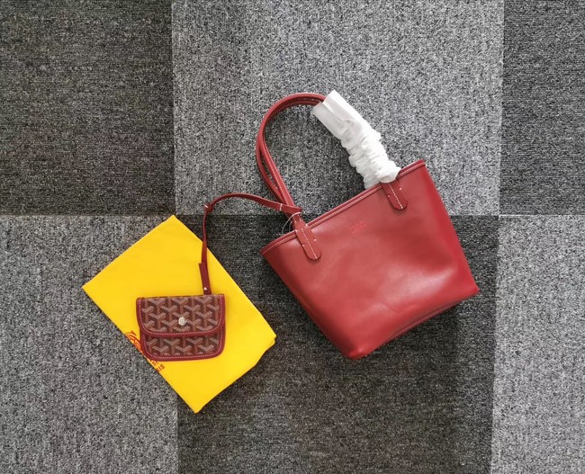 Goyard Calfskin Leather Mini Tote Bag 6782 Wine