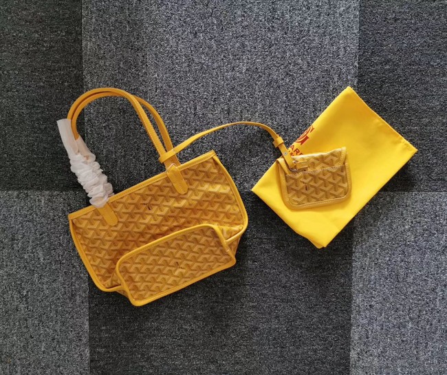 Goyard Calfskin Leather Mini Tote Bag 6782 Yellow