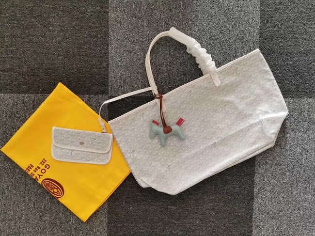 Goyard Calfskin Leather Tote Bag 6783 White