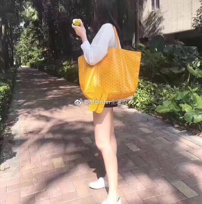 Goyard Calfskin Leather Tote Bag 6783 Yellow