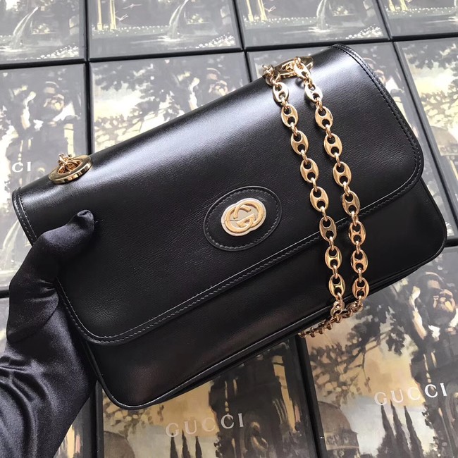 Gucci GG Original Leather Shoulder Bag 576421 Black