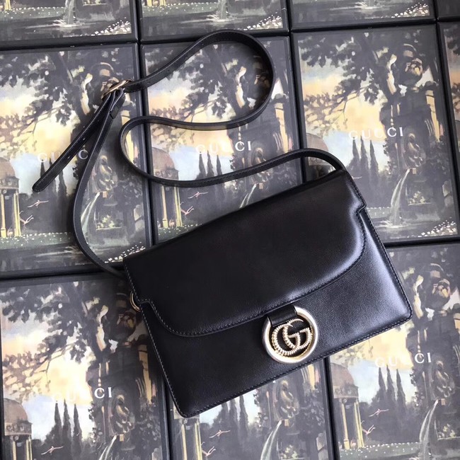 Gucci GG Original Leather Shoulder Bag 589474 Black