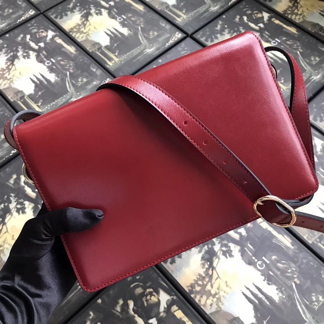 Gucci GG Original Leather Shoulder Bag 589474 Red