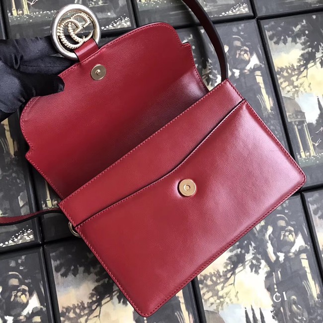 Gucci GG Original Leather Shoulder Bag 589474 Red