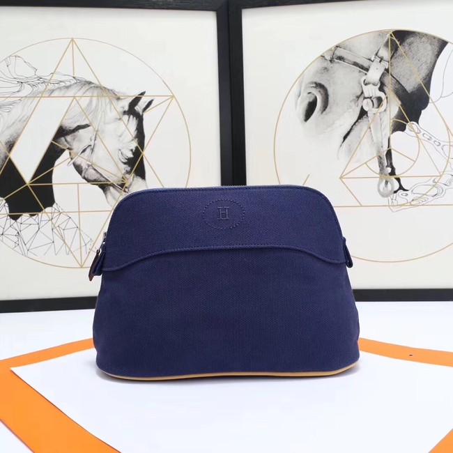 Hermes Cosmetic Bag H3699 Dark Blue