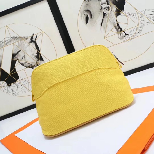 Hermes Cosmetic Bag H3699 Lemon Yellow