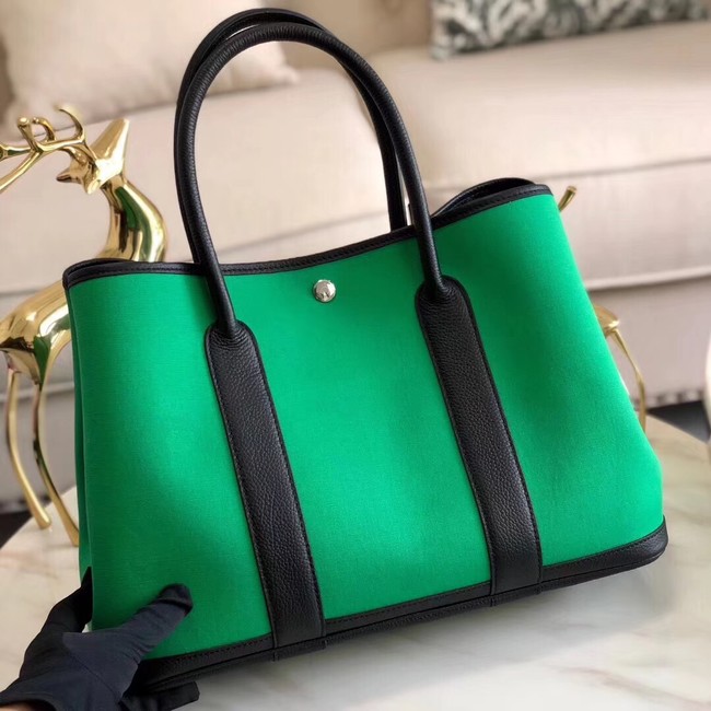 Hermes Garden Party 36cm Tote Bags Original Leather A3698 Green