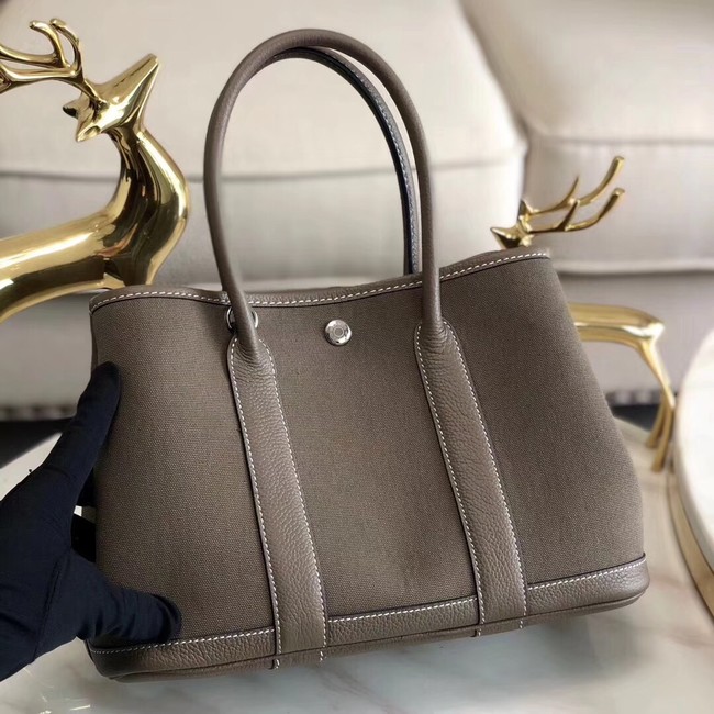 Hermes Garden Party 36cm Tote Bags Original Leather A3698 Grey