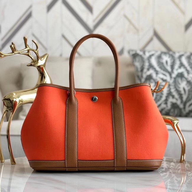 Hermes Garden Party 36cm Tote Bags Original Leather A3698 Orange