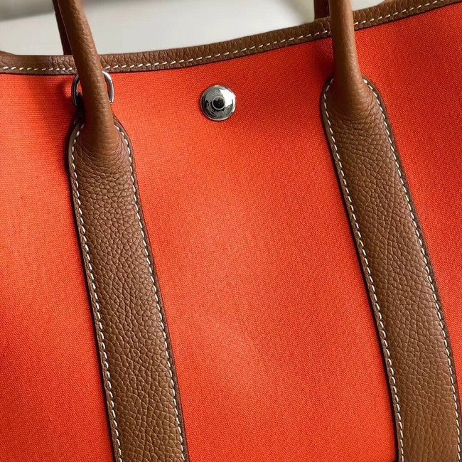 Hermes Garden Party 36cm Tote Bags Original Leather A3698 Orange