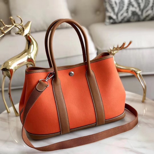 Hermes Garden Party 36cm Tote Bags Original Leather A3698 Orange