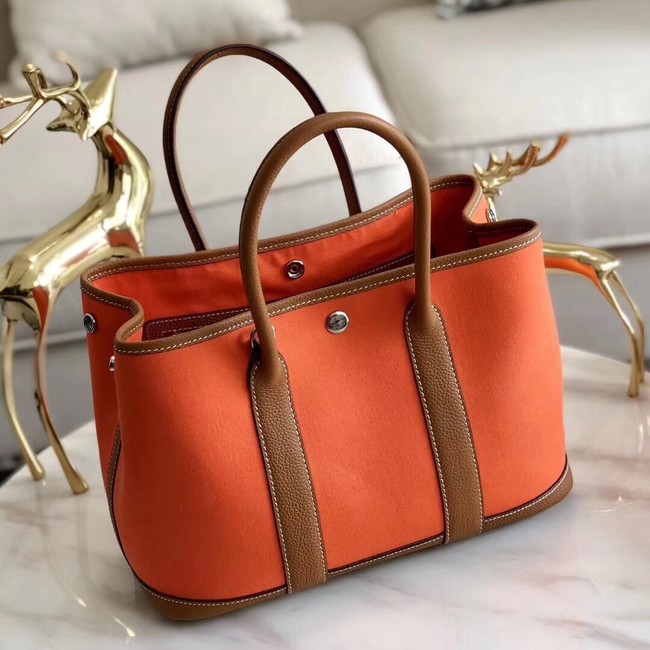 Hermes Garden Party 36cm Tote Bags Original Leather A3698 Orange