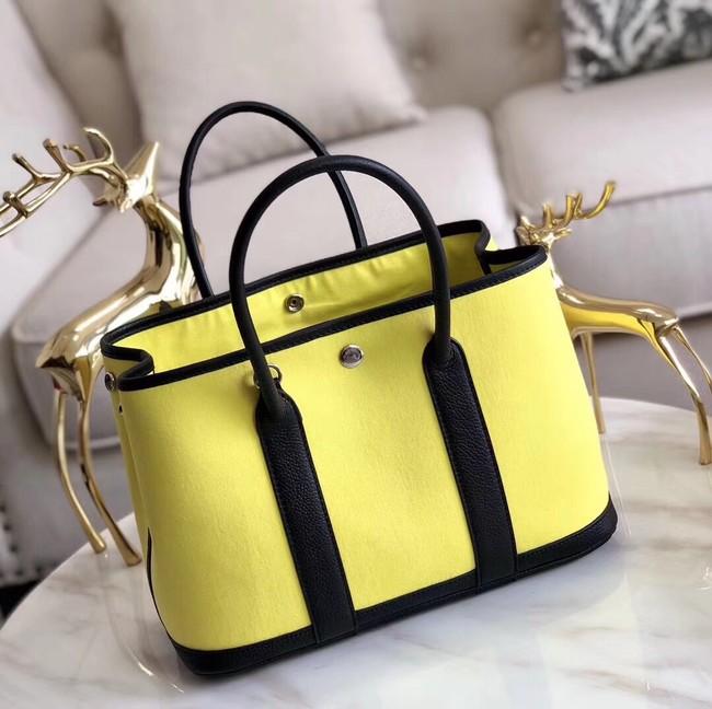 Hermes Garden Party 36cm Tote Bags Original Leather A3698 Yellow