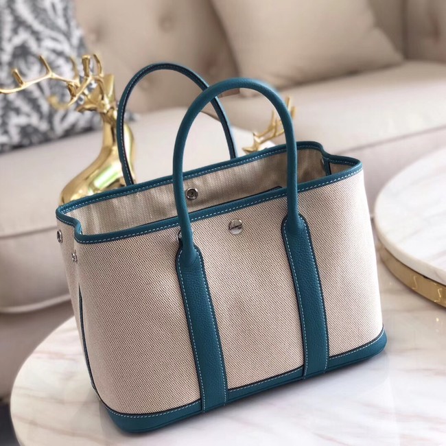 Hermes Garden Party 36cm Tote Bags Original Leather H3698 Blue