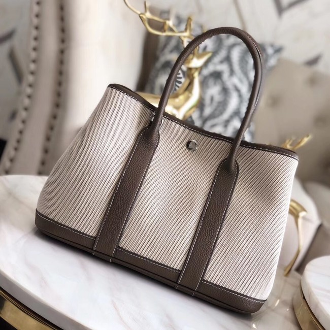 Hermes Garden Party 36cm Tote Bags Original Leather H3698 Grey