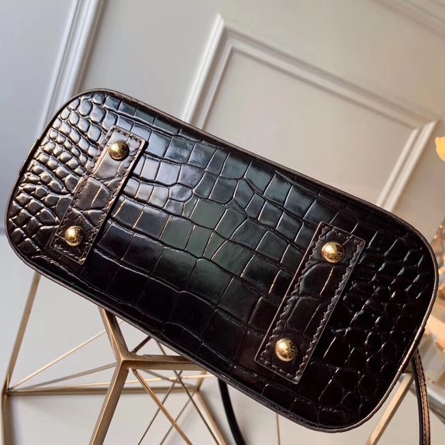 Louis Vuitton Crocodile Pattern Leather Bag N90897 Black