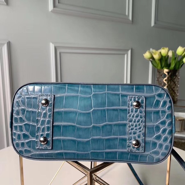 Louis Vuitton Crocodile Pattern Leather Bag N90897 Blue