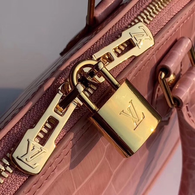 Louis Vuitton Crocodile Pattern Leather Bag N90897 Pink