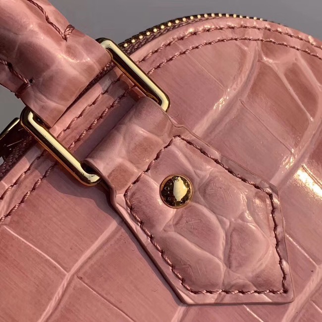 Louis Vuitton Crocodile Pattern Leather Bag N90897 Pink