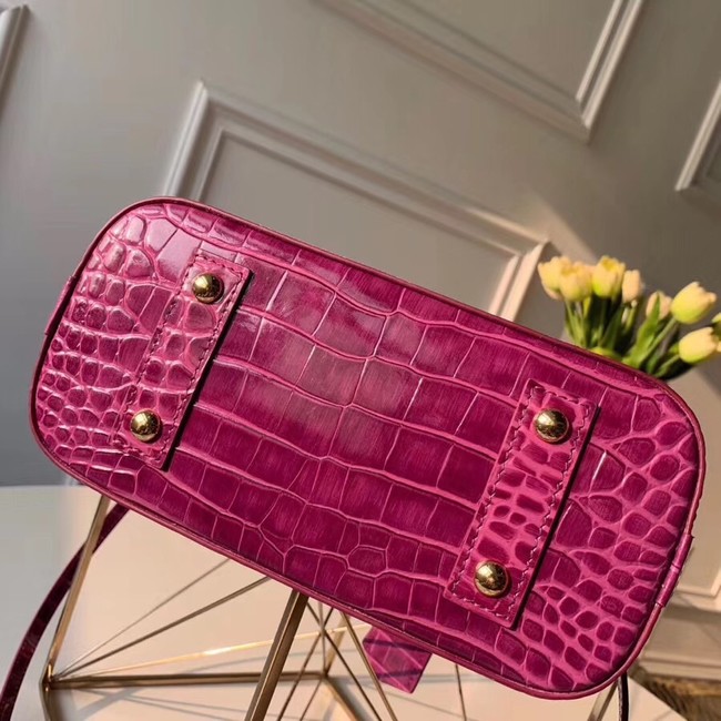 Louis Vuitton Crocodile Pattern Leather Bag N90897 Purple