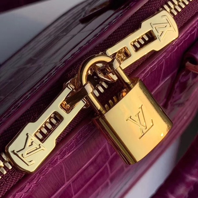 Louis Vuitton Crocodile Pattern Leather Bag N90897 Purple