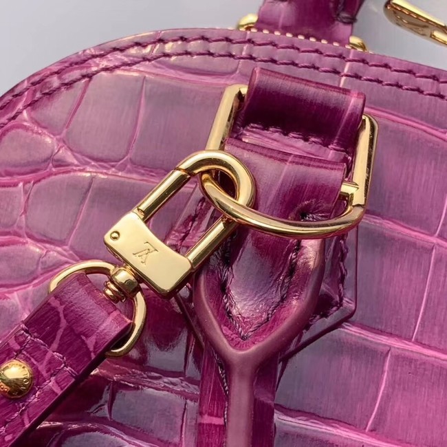 Louis Vuitton Crocodile Pattern Leather Bag  ALMA BB N90897 Purple