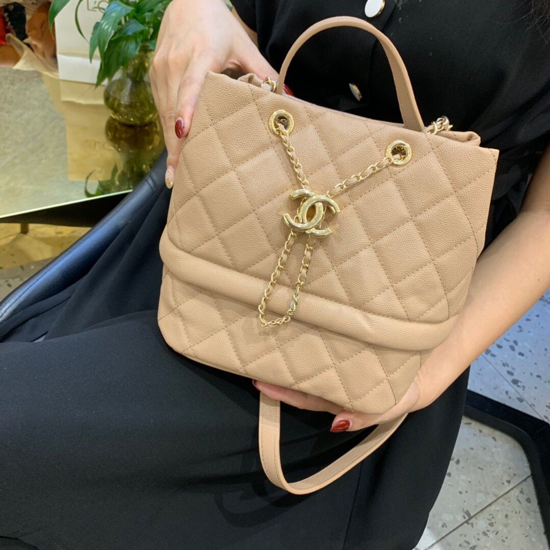 Chanel Original Leather Bag C5700 apricot