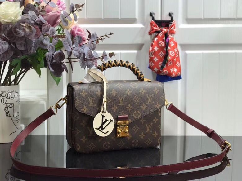 Louis vuitton original Monogram Canvas POCHETTE METIS M43984 Wine