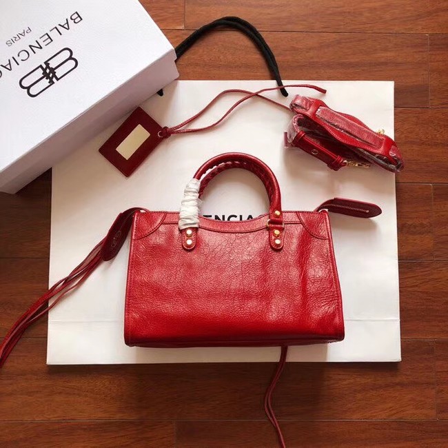 Balenciaga The City Handbag Calf leather 382568 red