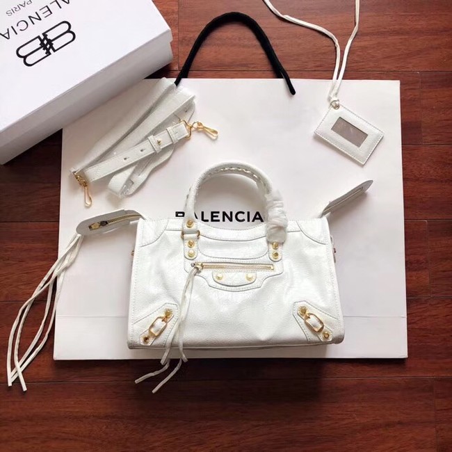 Balenciaga The City Handbag Calf leather 382568 white