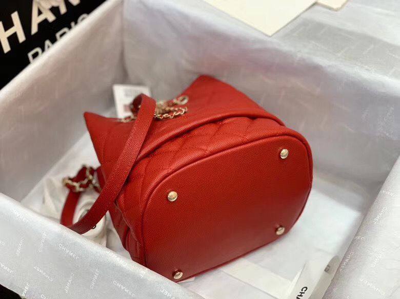 Chanel Original Caviar Leather Sac Hobo Bag 0894 Red