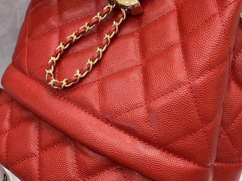 Chanel Original Caviar Leather Sac Hobo Bag 0894 Red