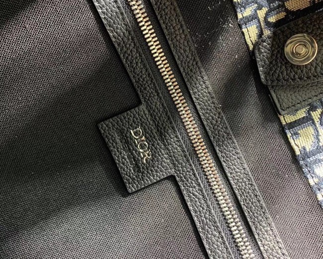 DIOR TOTE BAG IN EMBROIDERED CANVAS C1333 black