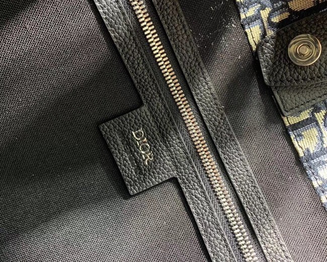 DIOR TOTE BAG IN EMBROIDERED CANVAS C1333 black