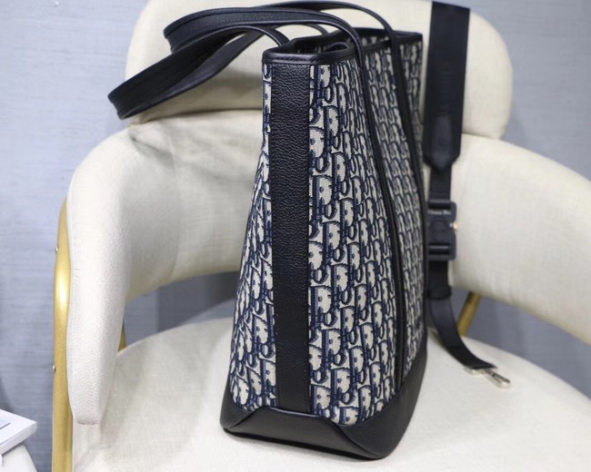 DIOR TOTE BAG IN EMBROIDERED CANVAS C1333 black