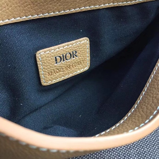 DIOR OBLIQUE SADDLE BELT BAG M9021 brown