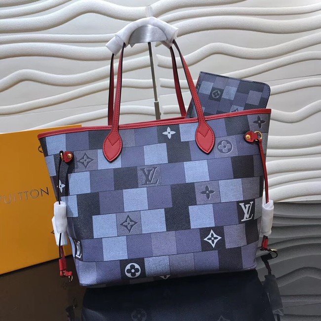 Louis vuitton original monogram canvas NEVERFULL MM M40995 blue